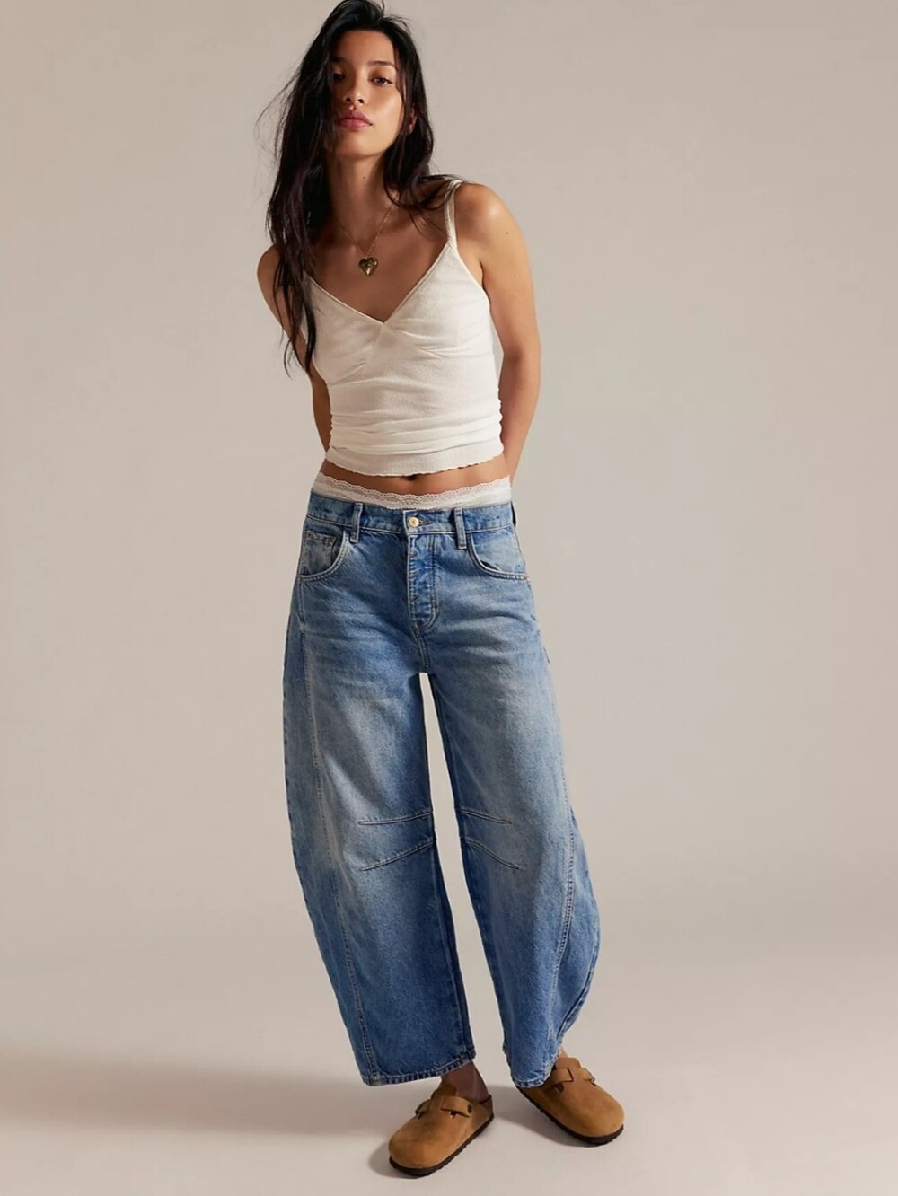 Free People Good Luck Mid Rise Barrel Jean - Picture 4 of 16